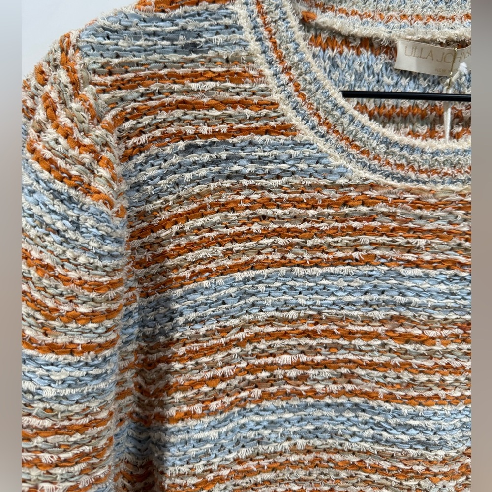 Ulla Johnson NWT Elara Puff Sleeve Blouse Multicolor Striped Knit Top Size Large - Picture 7 of 12